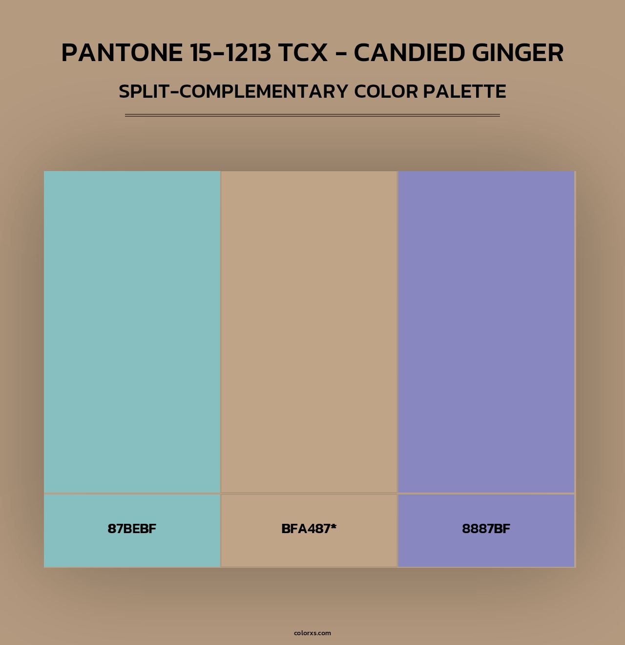 PANTONE 15-1213 TCX - Candied Ginger - Split-Complementary Color Palette