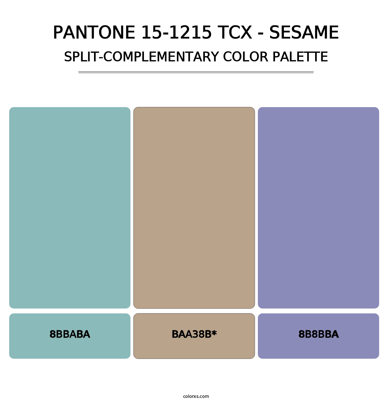 PANTONE 15-1215 TCX - Sesame - Split-Complementary Color Palette