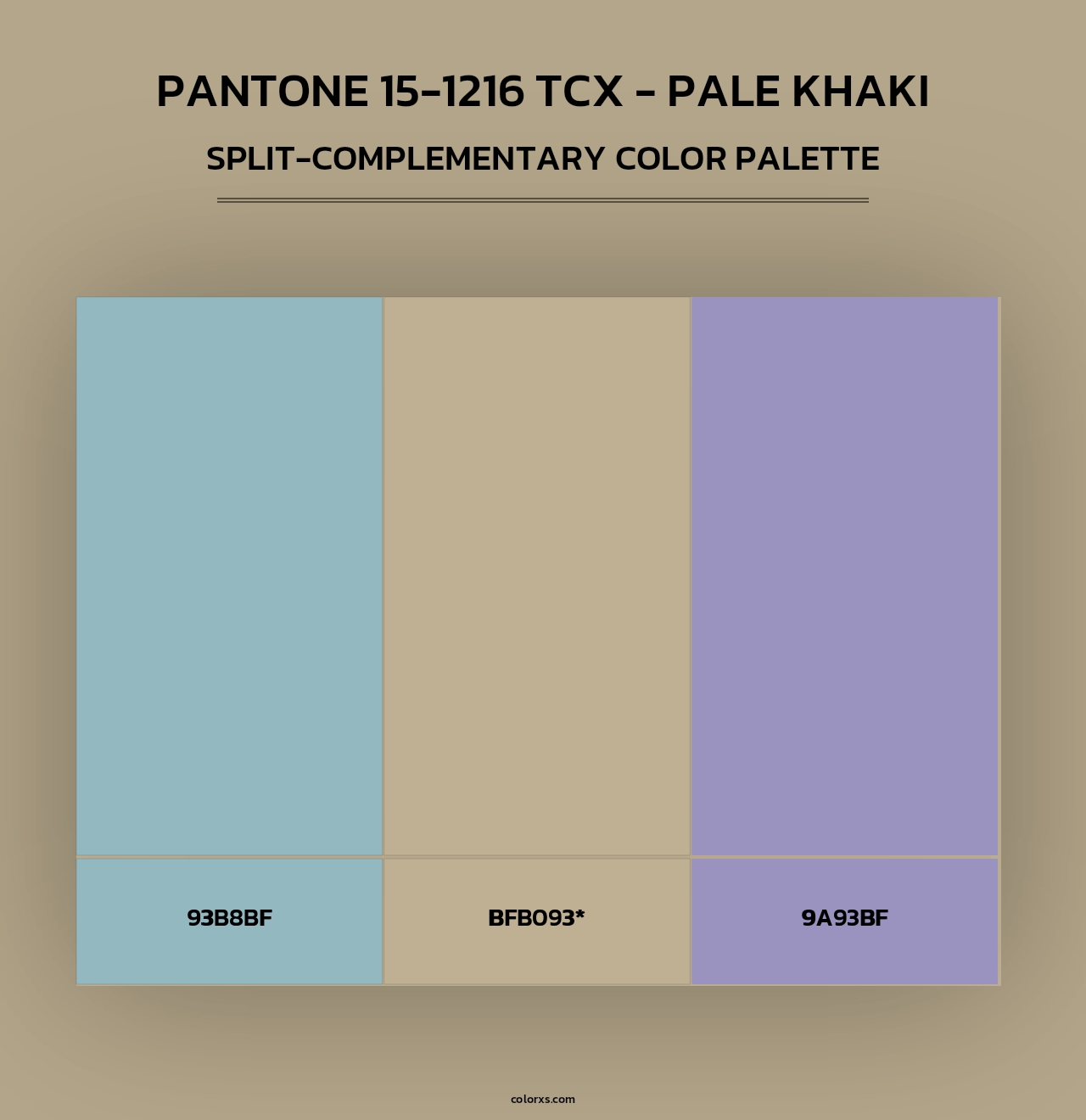 Pantone 15-1216 TCX - Pale Khaki - Split-Complementary Color Palette