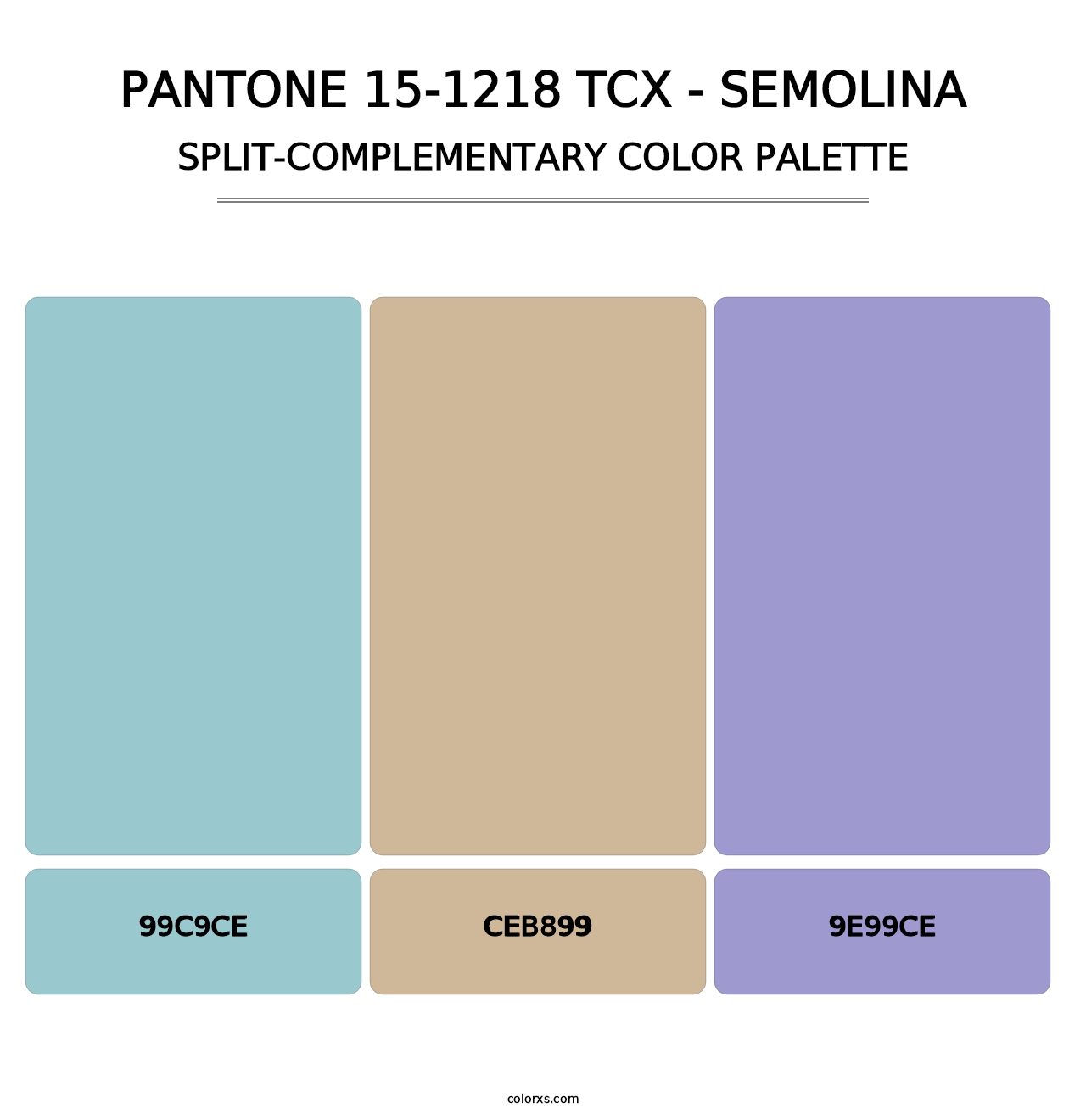 PANTONE 15-1218 TCX - Semolina - Split-Complementary Color Palette