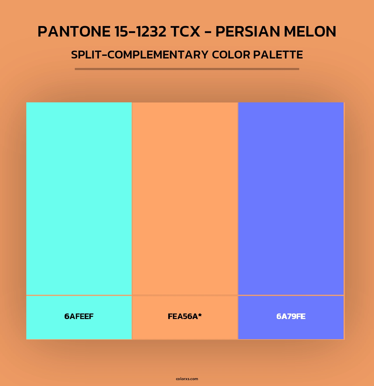 PANTONE 15-1232 TCX - Persian Melon - Split-Complementary Color Palette