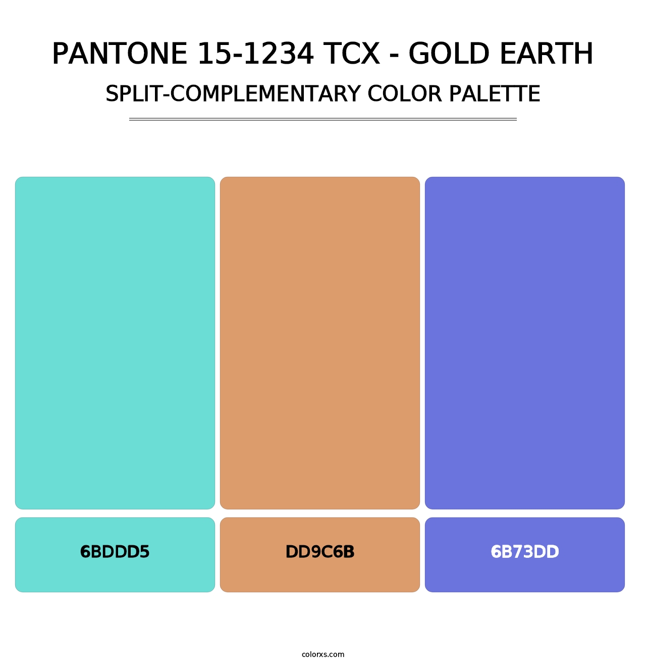 PANTONE 15-1234 TCX - Gold Earth - Split-Complementary Color Palette