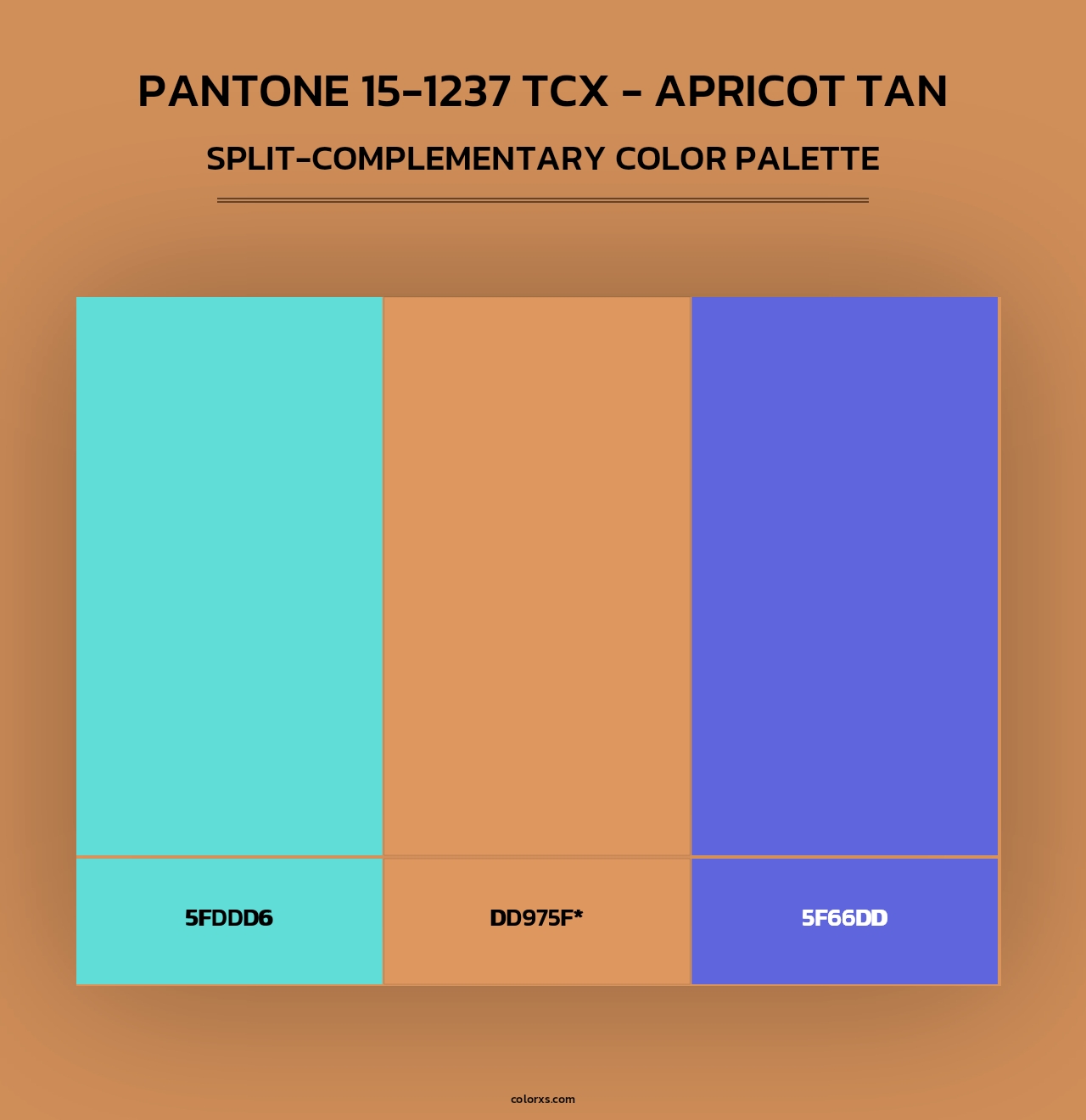 PANTONE 15-1237 TCX - Apricot Tan - Split-Complementary Color Palette