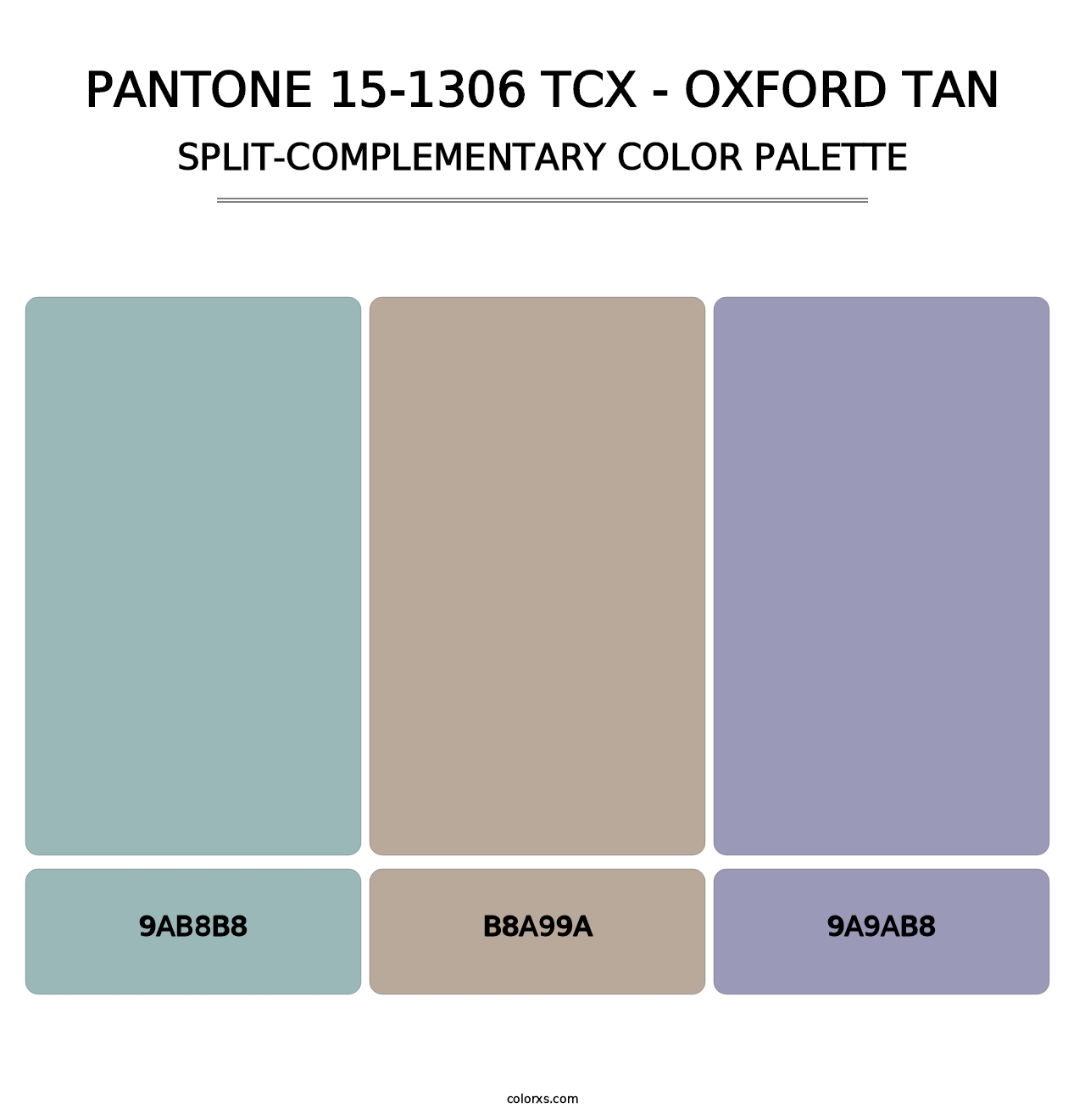 PANTONE 15-1306 TCX - Oxford Tan - Split-Complementary Color Palette