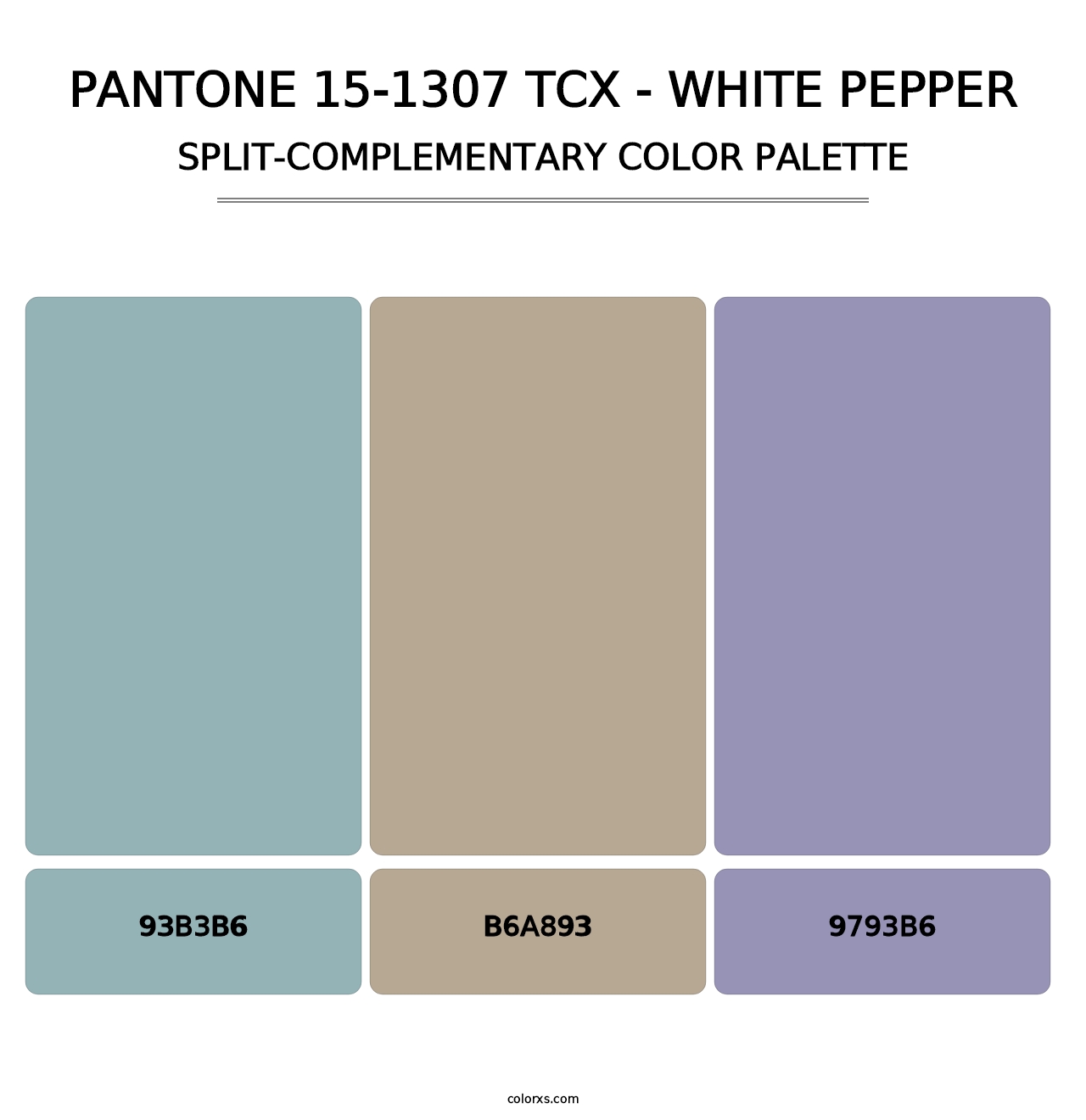 PANTONE 15-1307 TCX - White Pepper - Split-Complementary Color Palette