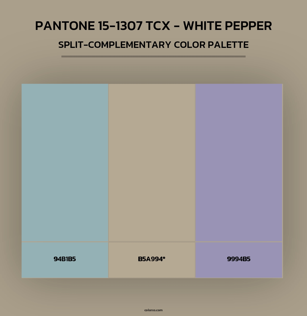 PANTONE 15-1307 TCX - White Pepper - Split-Complementary Color Palette