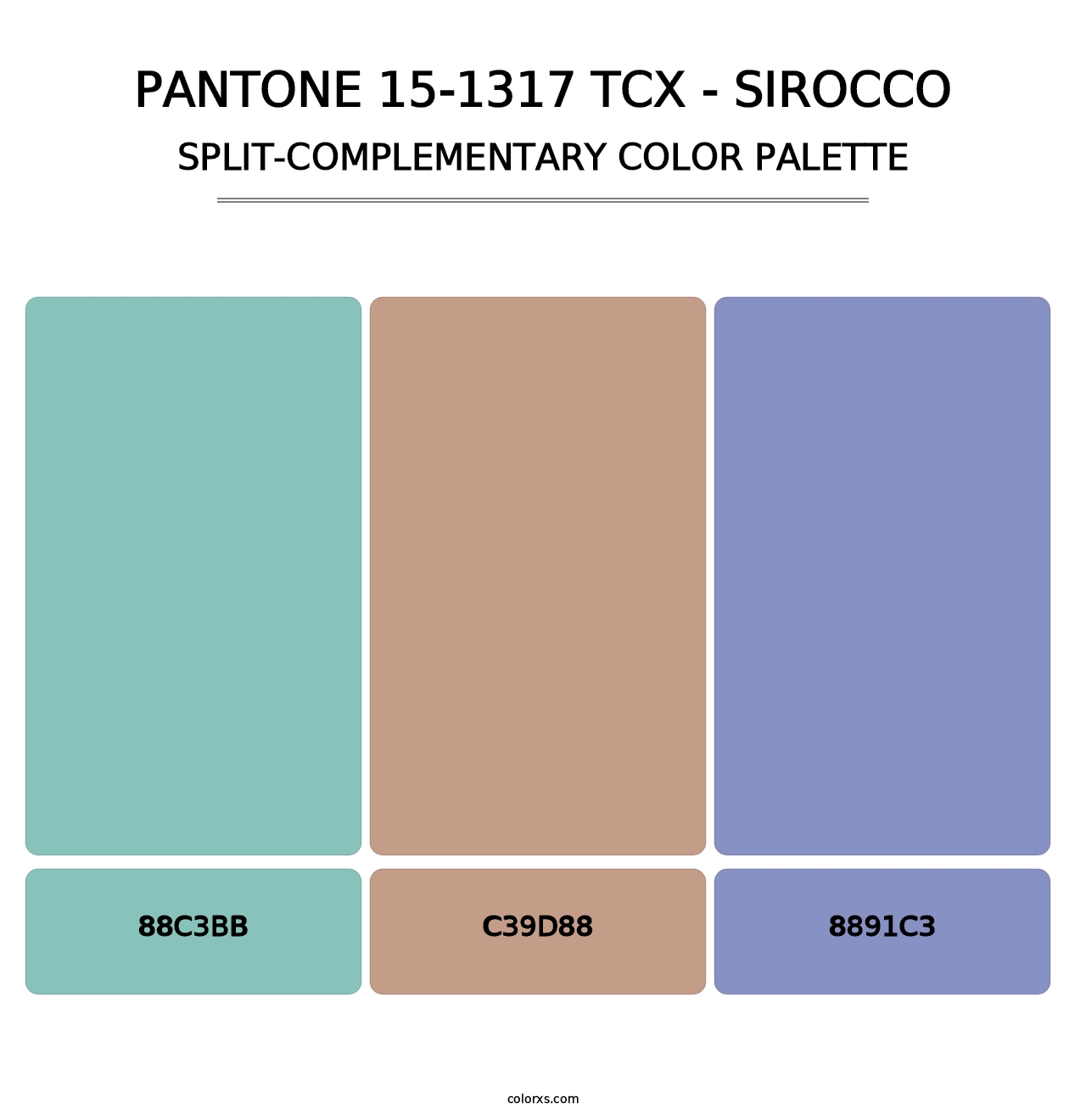 PANTONE 15-1317 TCX - Sirocco - Split-Complementary Color Palette