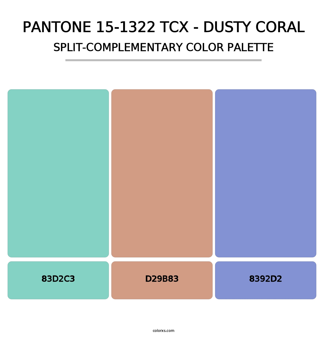 PANTONE 15-1322 TCX - Dusty Coral - Split-Complementary Color Palette
