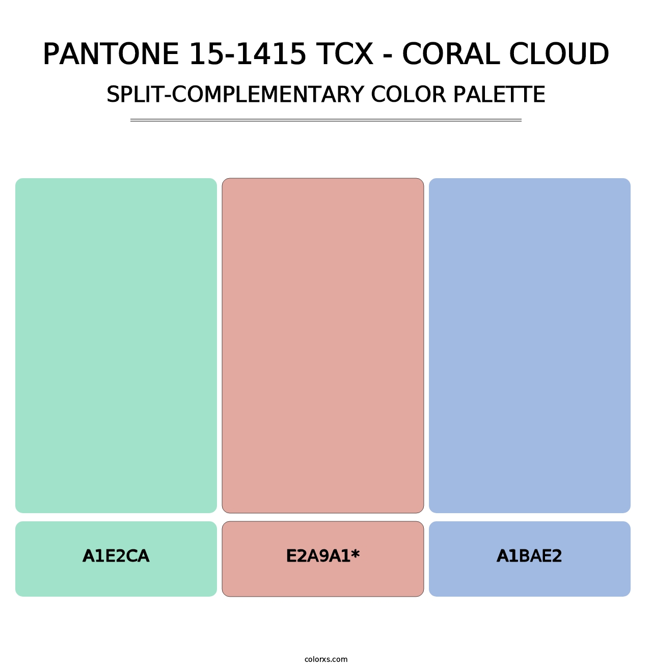 PANTONE 15-1415 TCX - Coral Cloud - Split-Complementary Color Palette