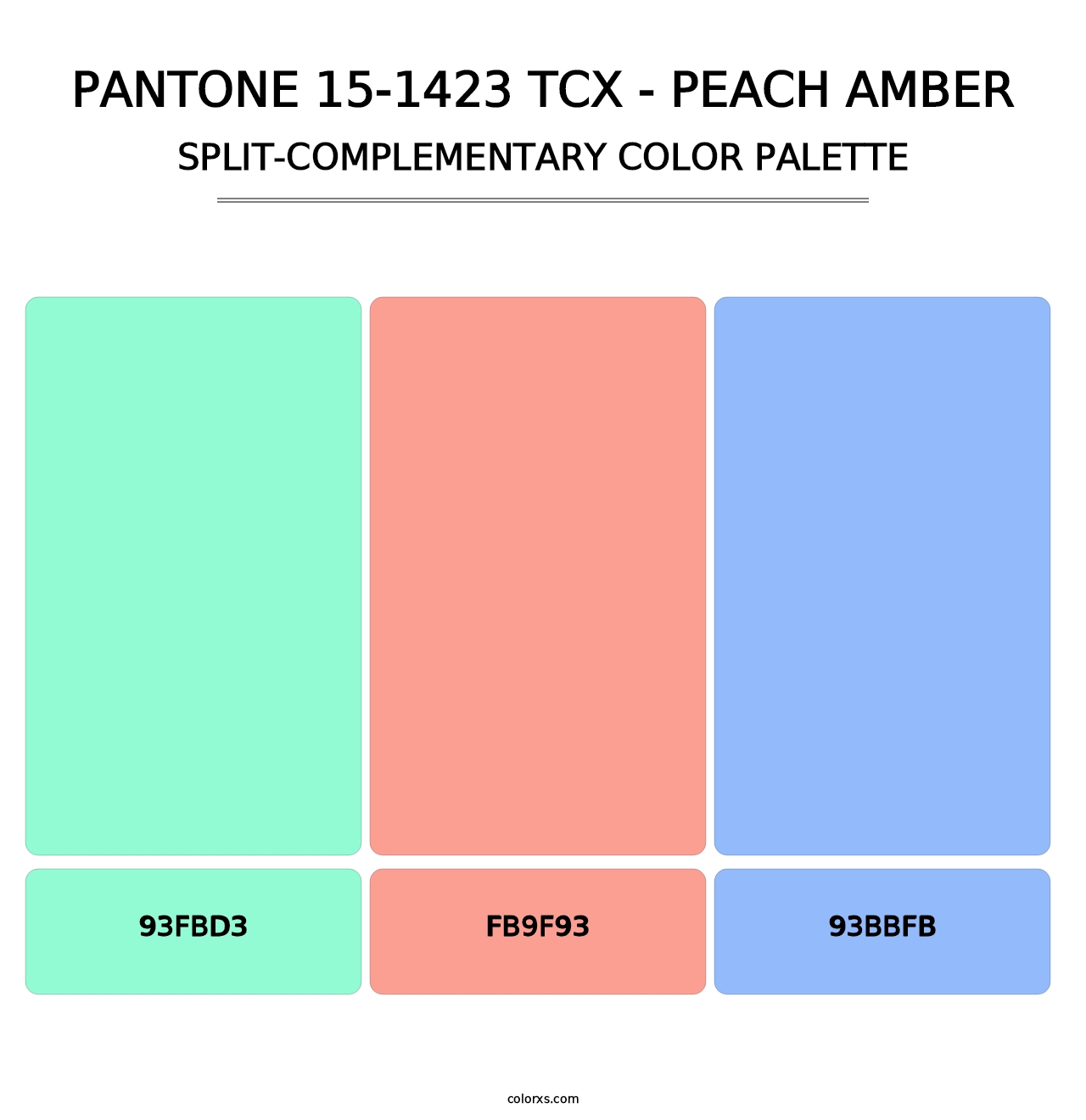 PANTONE 15-1423 TCX - Peach Amber - Split-Complementary Color Palette