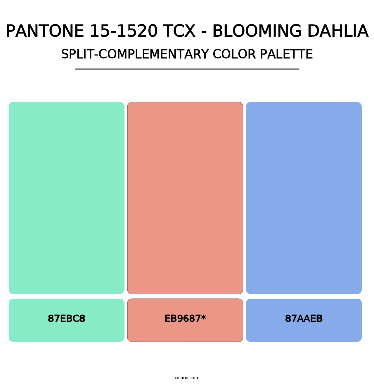 PANTONE 15-1520 TCX - Blooming Dahlia - Split-Complementary Color Palette