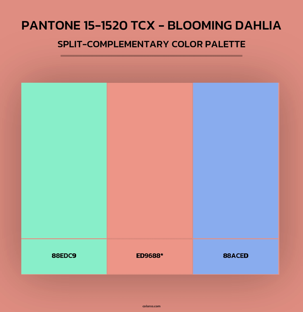 PANTONE 15-1520 TCX - Blooming Dahlia - Split-Complementary Color Palette