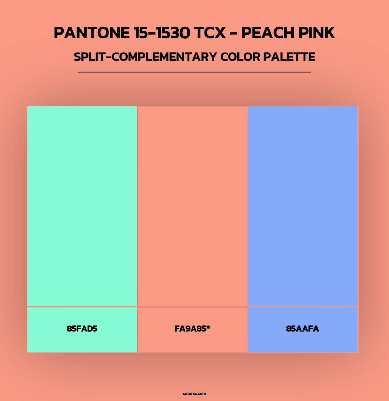 PANTONE 15-1530 TCX - Peach Pink - Split-Complementary Color Palette
