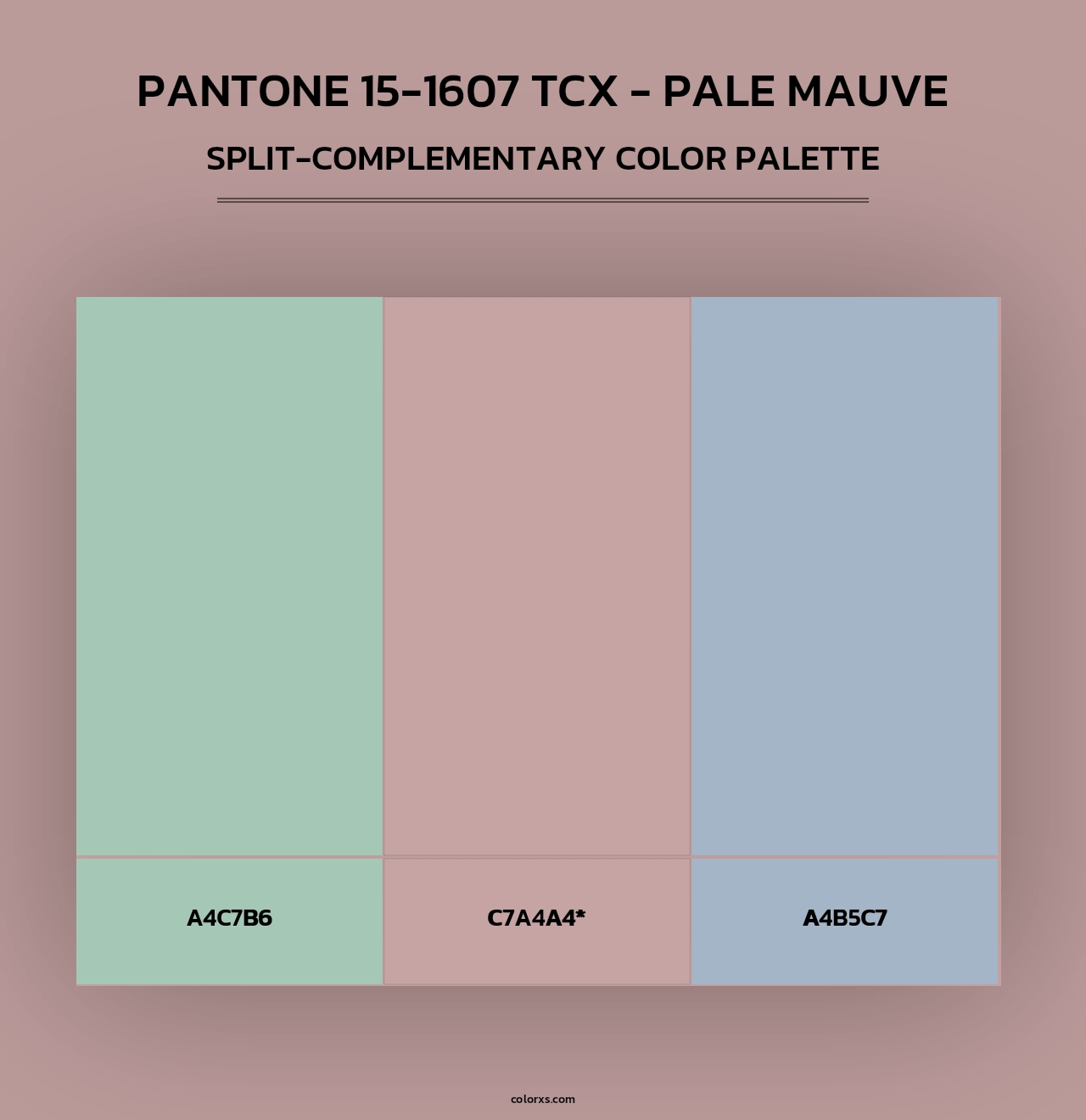 PANTONE 15-1607 TCX - Pale Mauve - Split-Complementary Color Palette