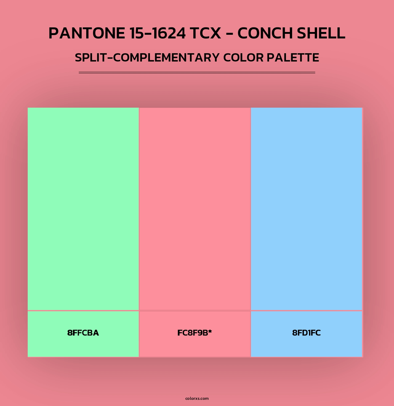 PANTONE 15-1624 TCX - Conch Shell - Split-Complementary Color Palette