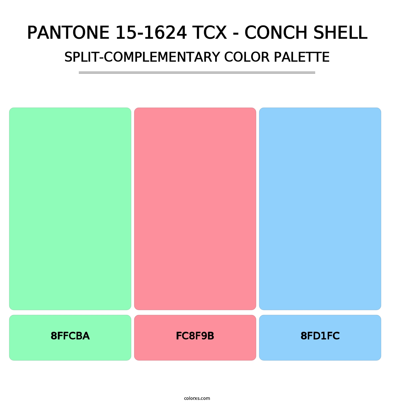 PANTONE 15-1624 TCX - Conch Shell - Split-Complementary Color Palette