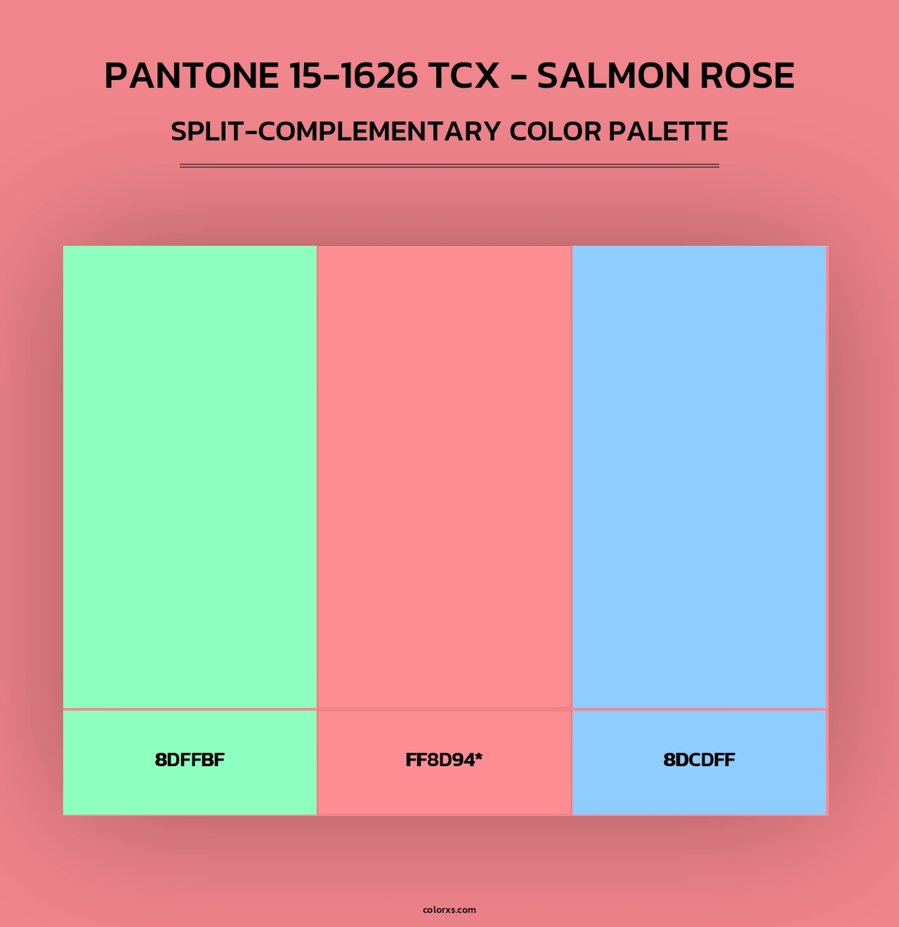 PANTONE 15-1626 TCX - Salmon Rose - Split-Complementary Color Palette