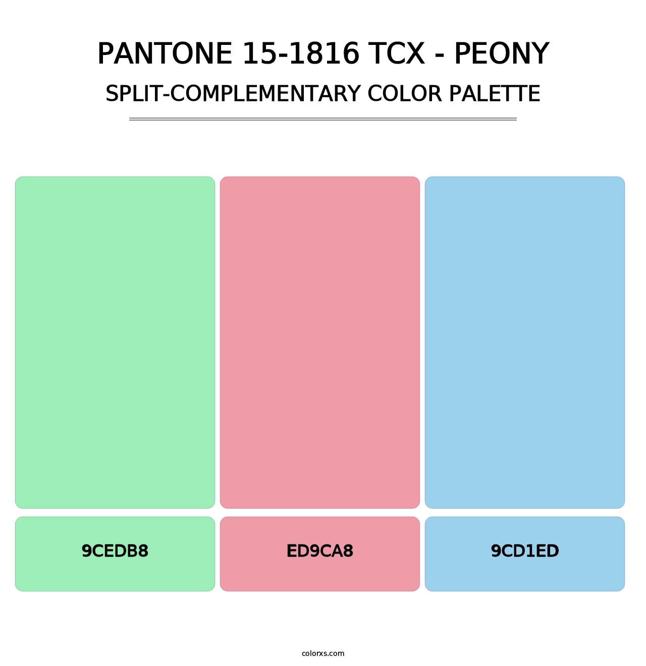 PANTONE 15-1816 TCX - Peony - Split-Complementary Color Palette