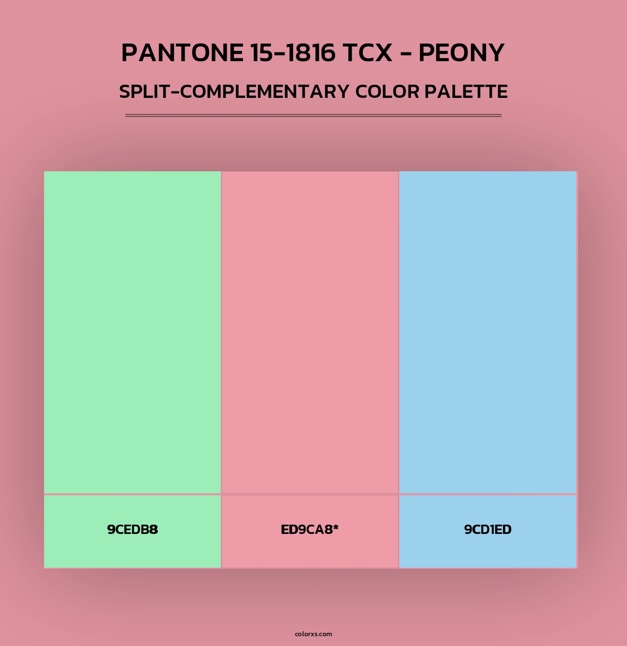 PANTONE 15-1816 TCX - Peony - Split-Complementary Color Palette