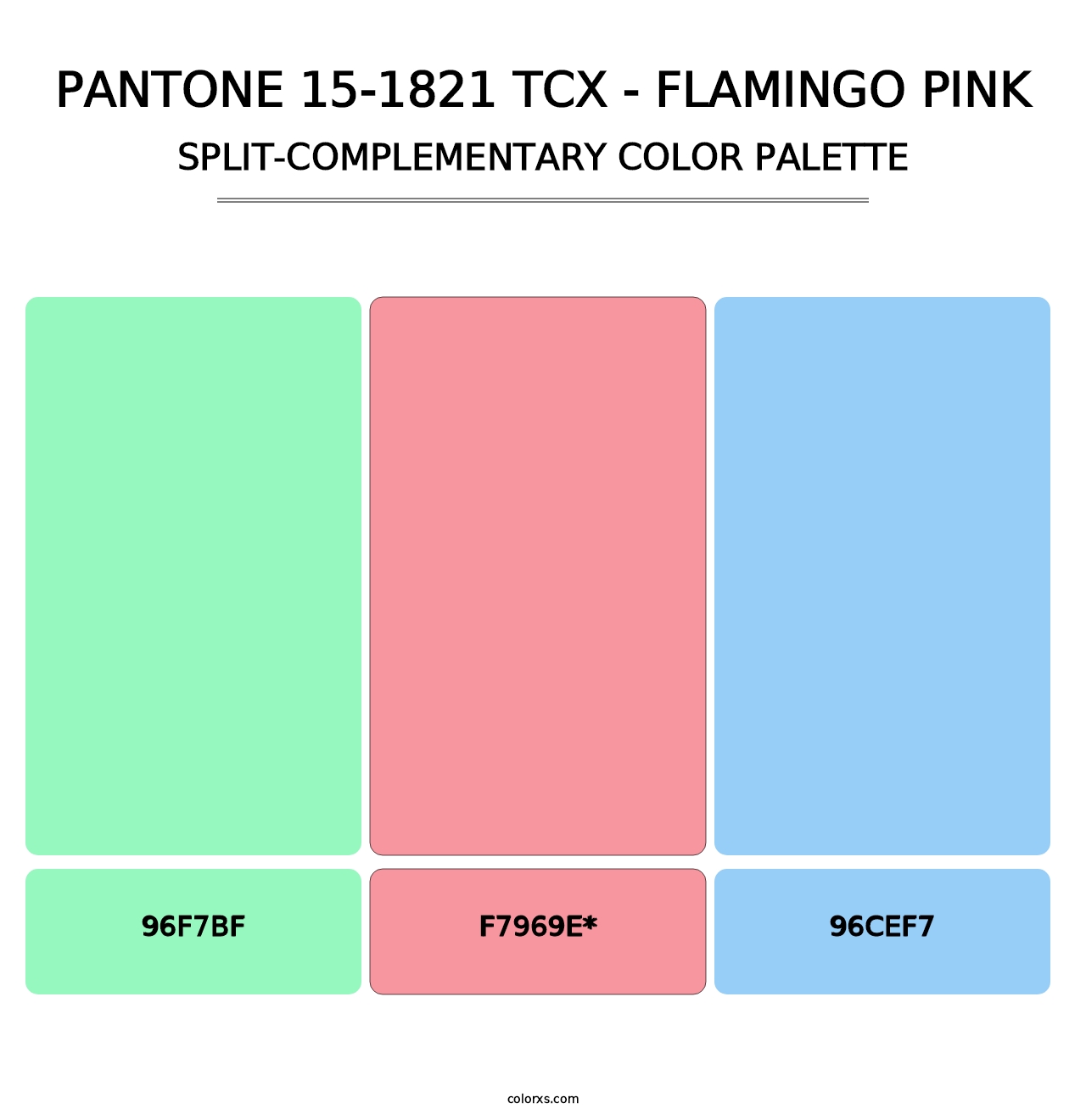 PANTONE 15-1821 TCX - Flamingo Pink - Split-Complementary Color Palette