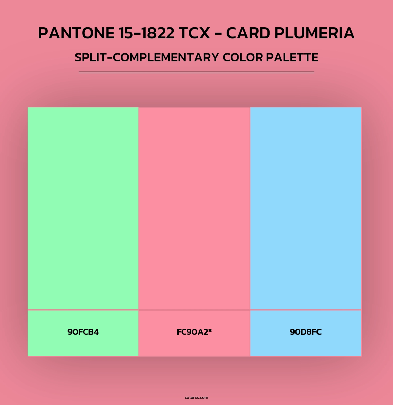 Pantone 15-1822 TCX - Card Plumeria - Split-Complementary Color Palette