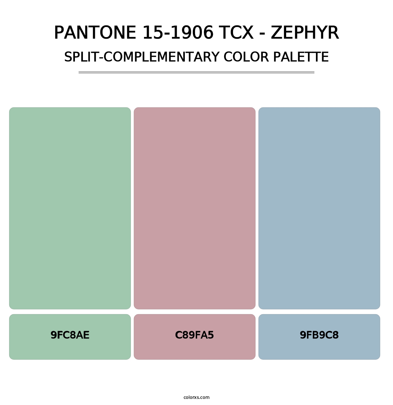 PANTONE 15-1906 TCX - Zephyr - Split-Complementary Color Palette