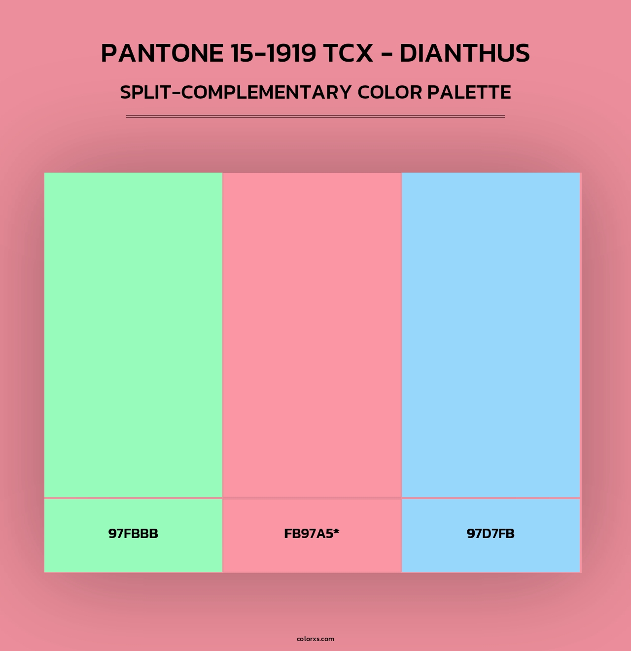 Pantone 15-1919 TCX - Dianthus - Split-Complementary Color Palette