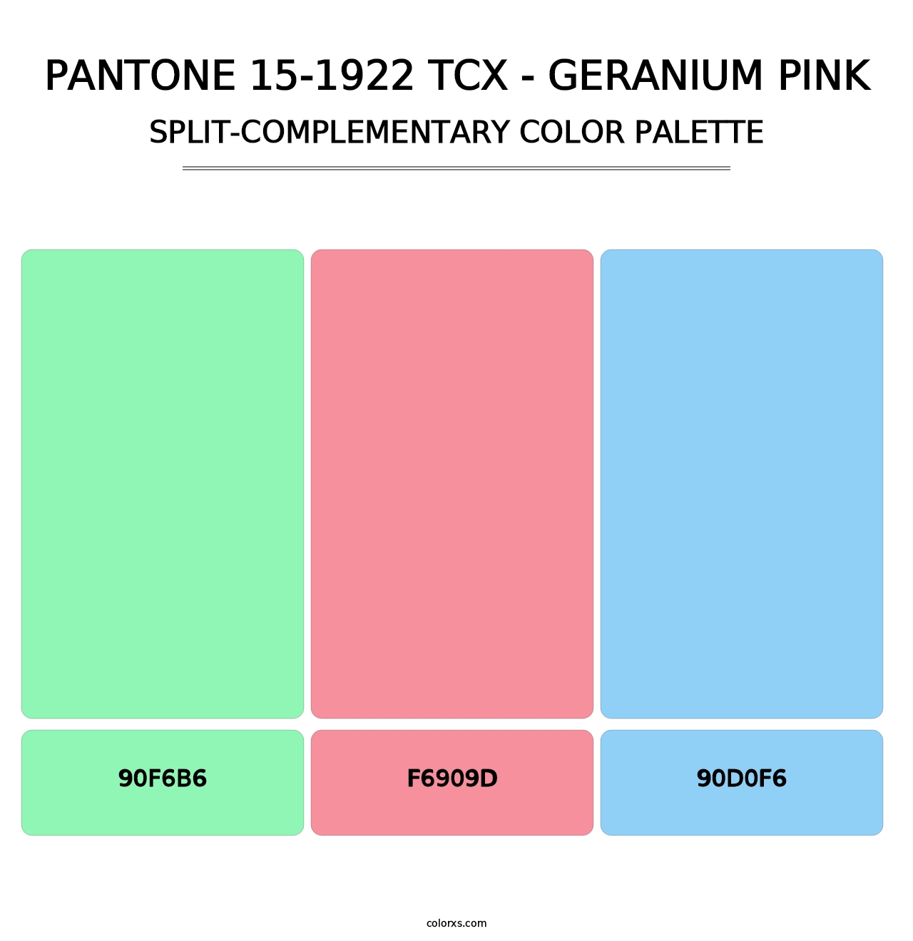 PANTONE 15-1922 TCX - Geranium Pink - Split-Complementary Color Palette