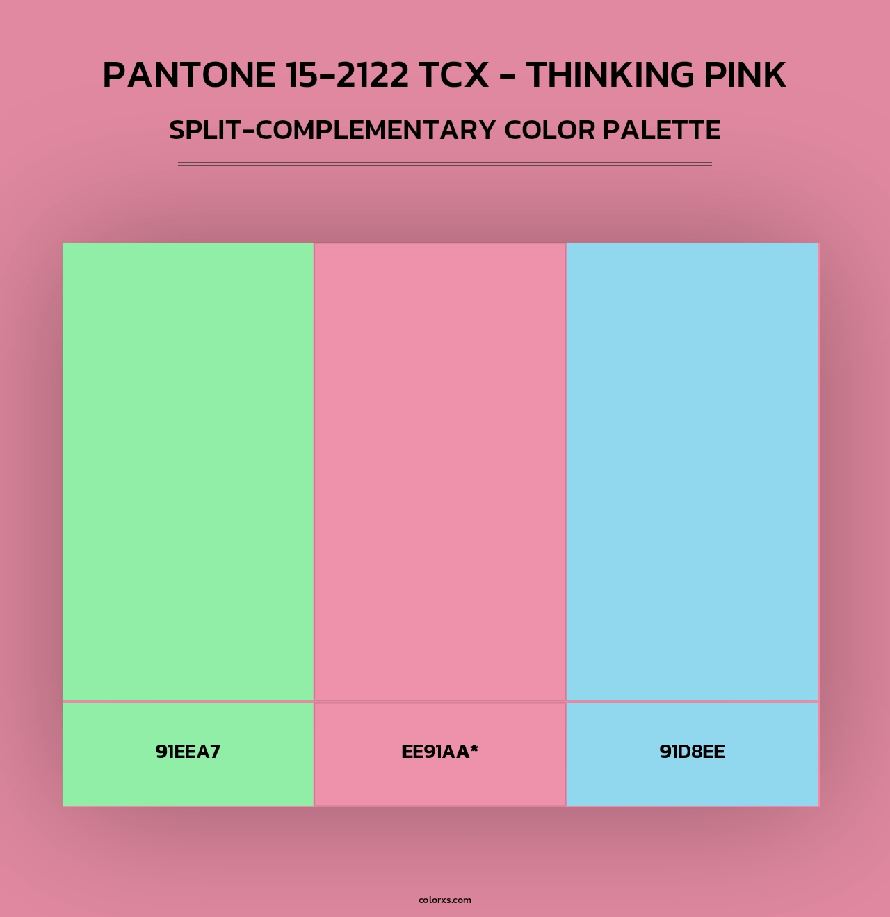 Pantone 15-2122 TCX - Thinking Pink - Split-Complementary Color Palette