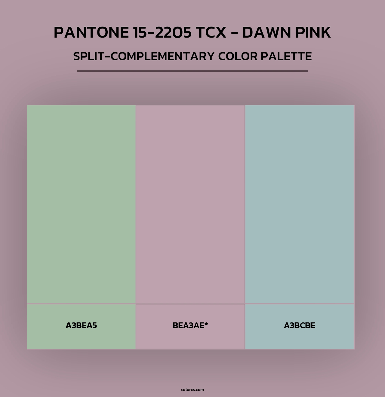 Pantone 15-2205 TCX - Dawn Pink - Split-Complementary Color Palette