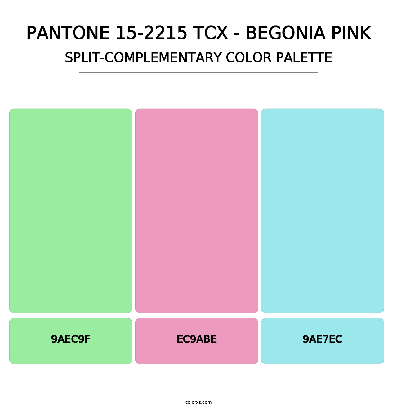 PANTONE 15-2215 TCX - Begonia Pink - Split-Complementary Color Palette