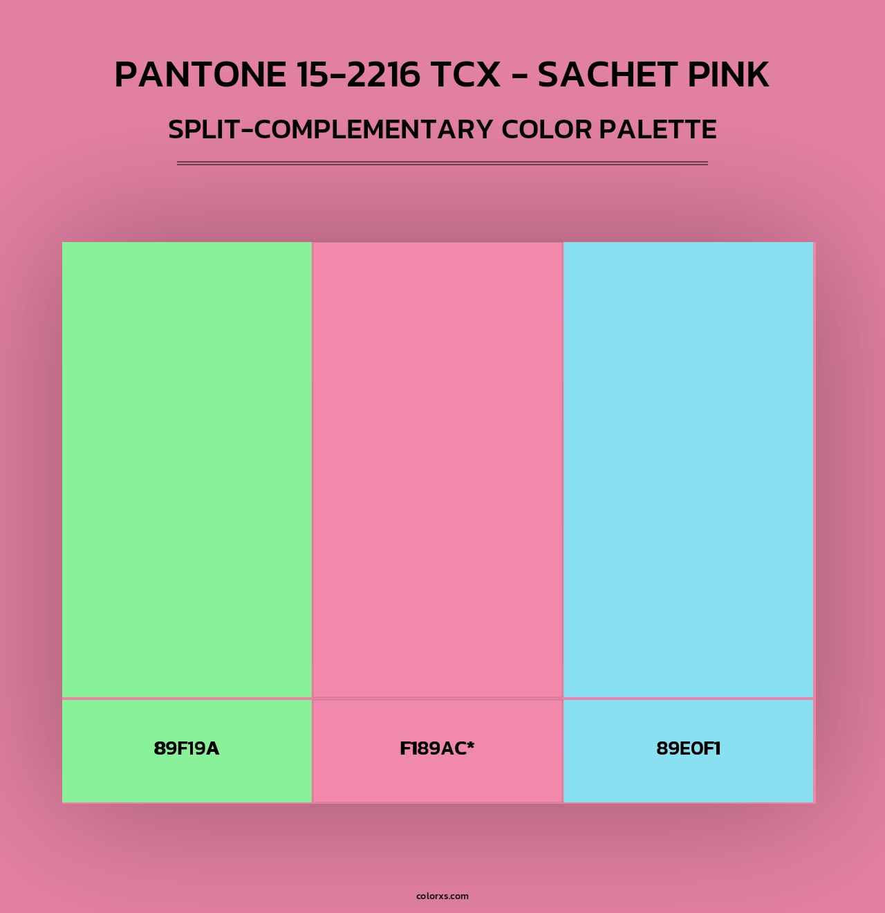 PANTONE 15-2216 TCX - Sachet Pink - Split-Complementary Color Palette