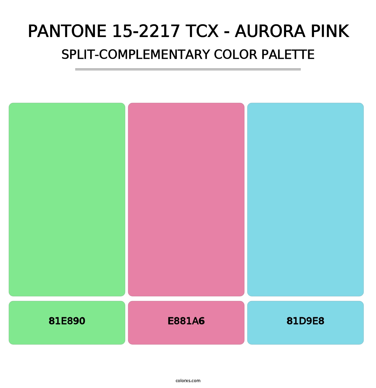 PANTONE 15-2217 TCX - Aurora Pink - Split-Complementary Color Palette