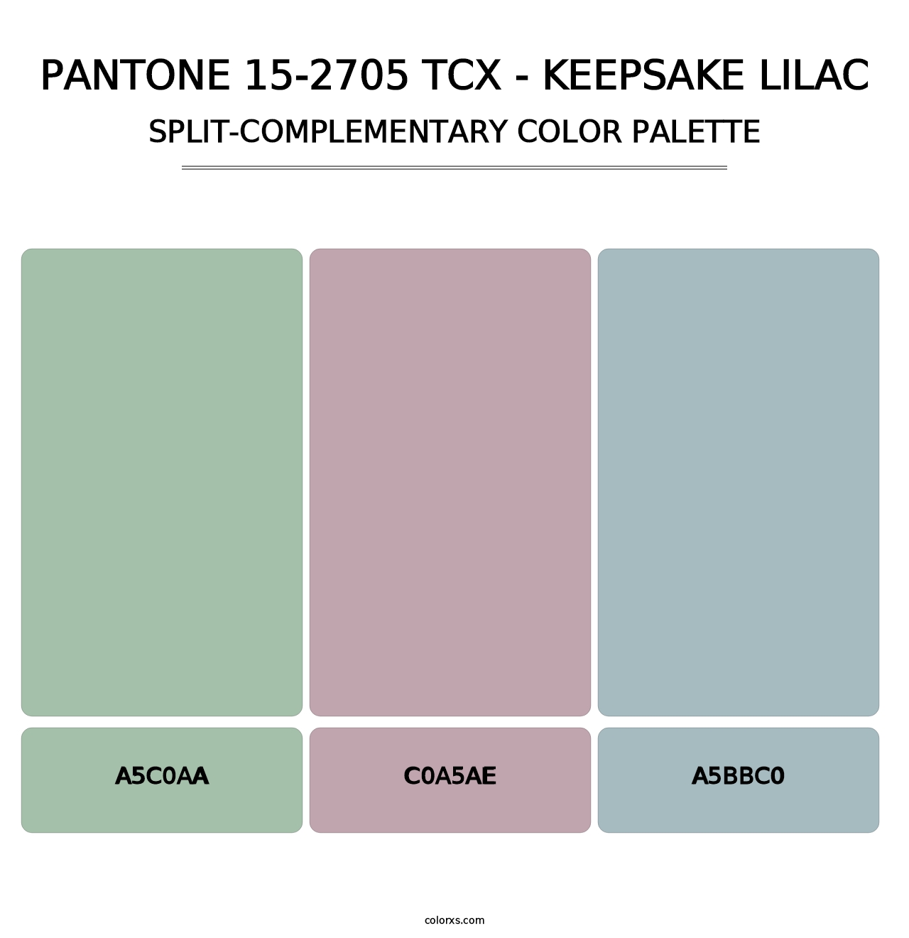 PANTONE 15-2705 TCX - Keepsake Lilac - Split-Complementary Color Palette