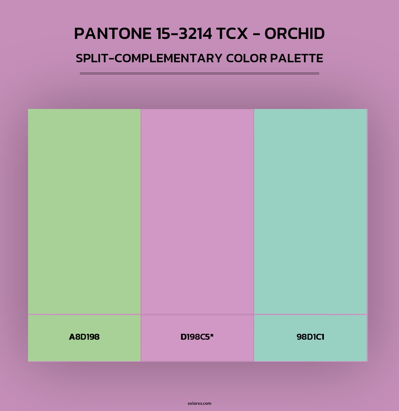 PANTONE 15-3214 TCX - Orchid - Split-Complementary Color Palette