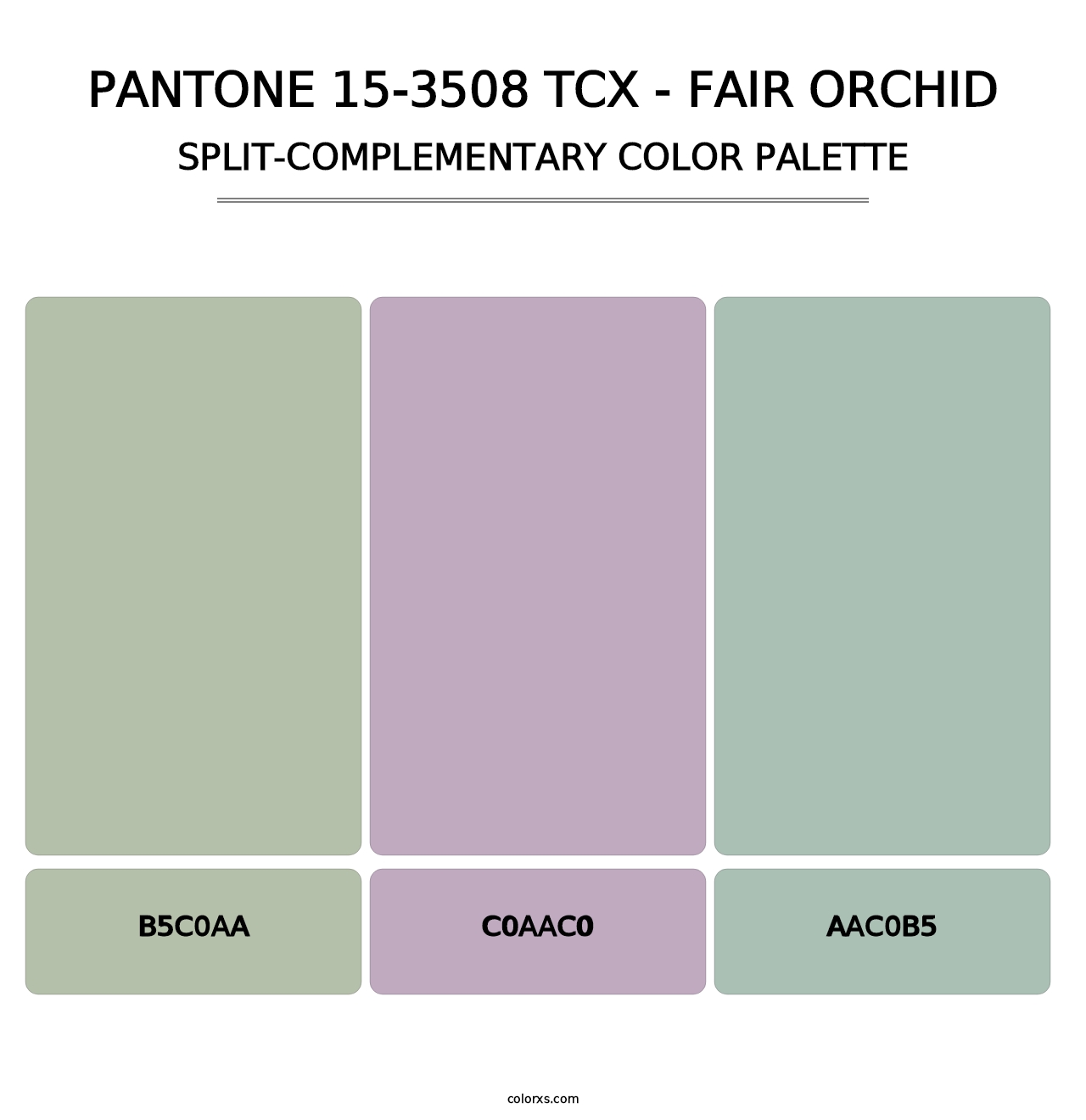 PANTONE 15-3508 TCX - Fair Orchid - Split-Complementary Color Palette