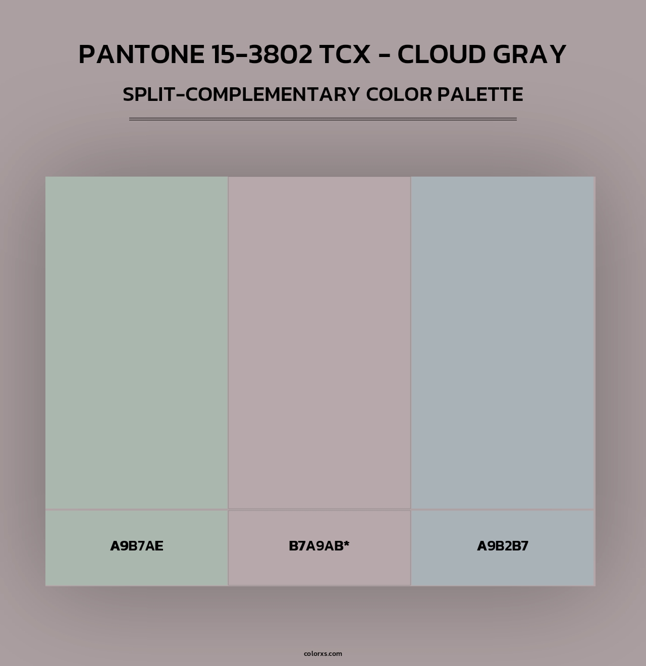 PANTONE 15-3802 TCX - Cloud Gray - Split-Complementary Color Palette