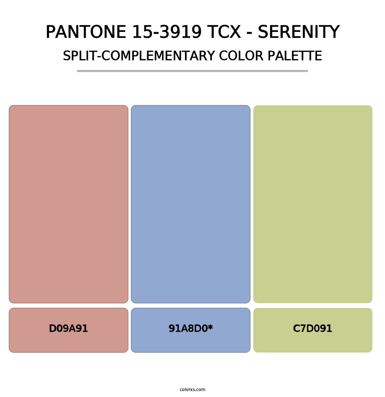 PANTONE 15-3919 TCX - Serenity - Split-Complementary Color Palette