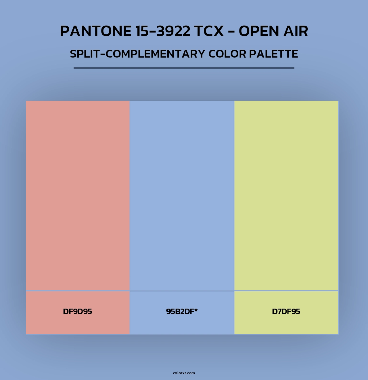 PANTONE 15-3922 TCX - Open Air - Split-Complementary Color Palette