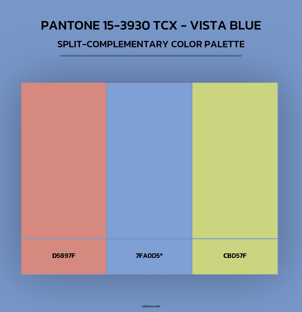 PANTONE 15-3930 TCX - Vista Blue - Split-Complementary Color Palette