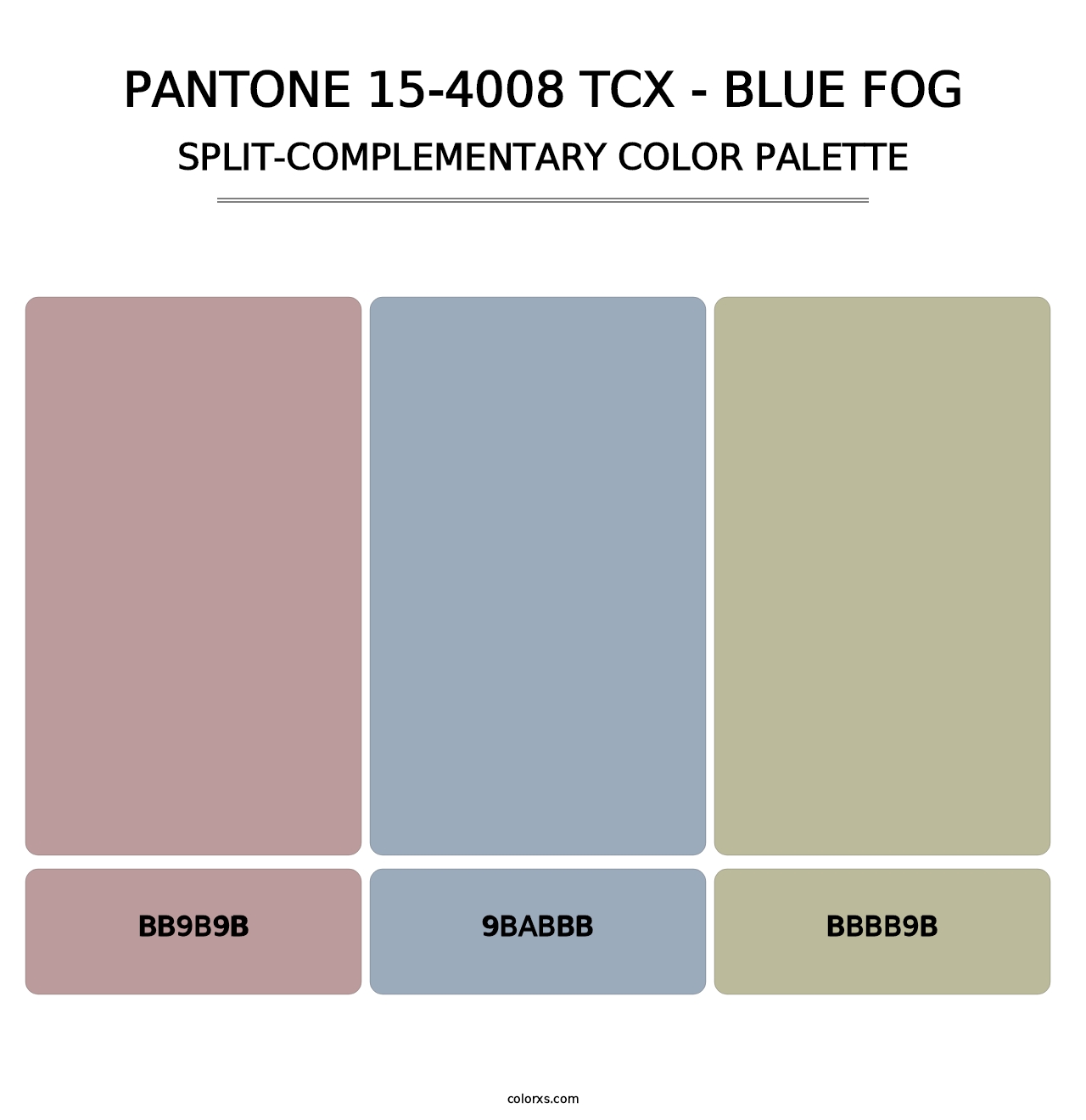 PANTONE 15-4008 TCX - Blue Fog - Split-Complementary Color Palette