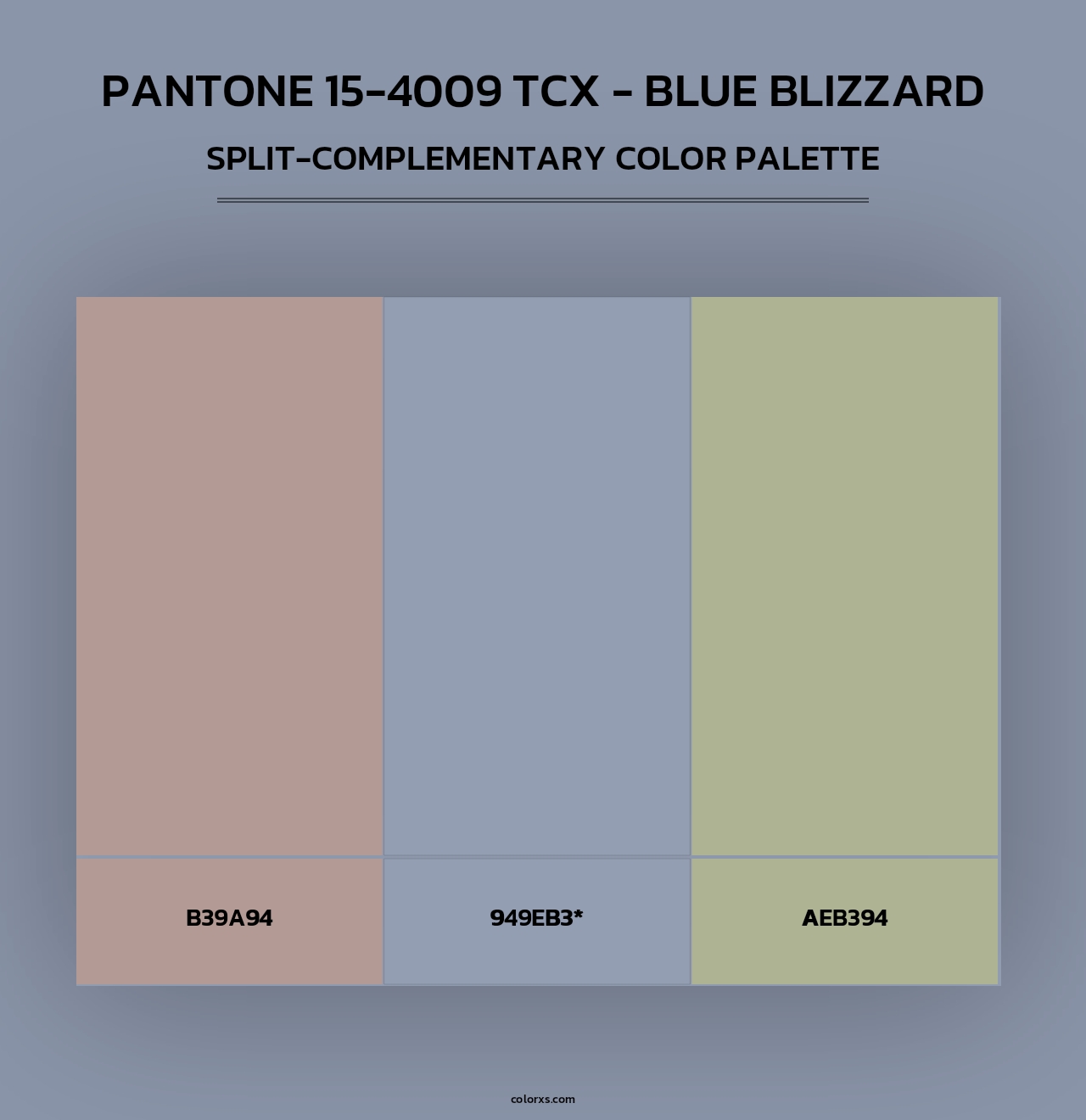 PANTONE 15-4009 TCX - Blue Blizzard - Split-Complementary Color Palette