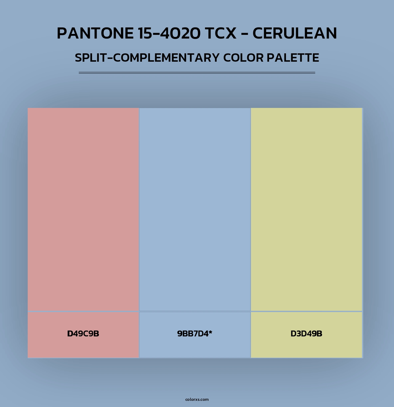 PANTONE 15-4020 TCX - Cerulean - Split-Complementary Color Palette
