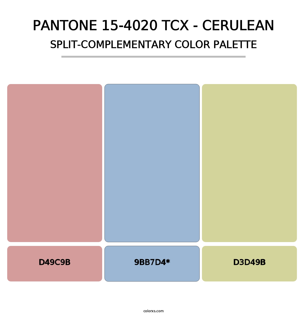 PANTONE 15-4020 TCX - Cerulean - Split-Complementary Color Palette