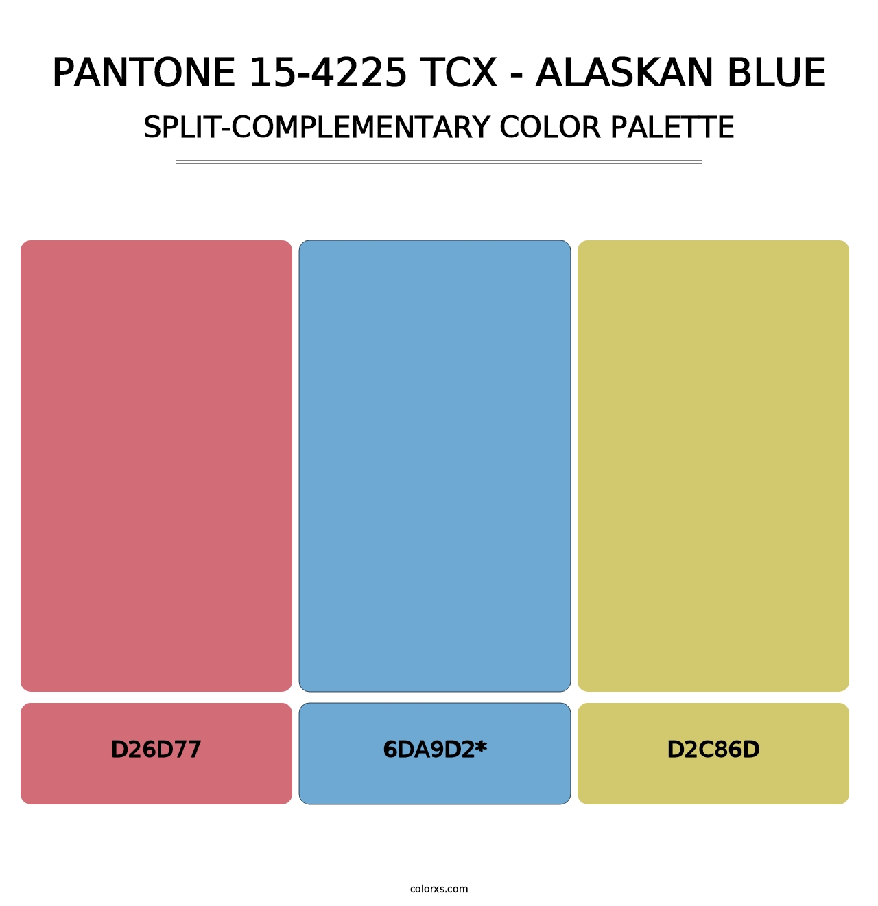 PANTONE 15-4225 TCX - Alaskan Blue - Split-Complementary Color Palette