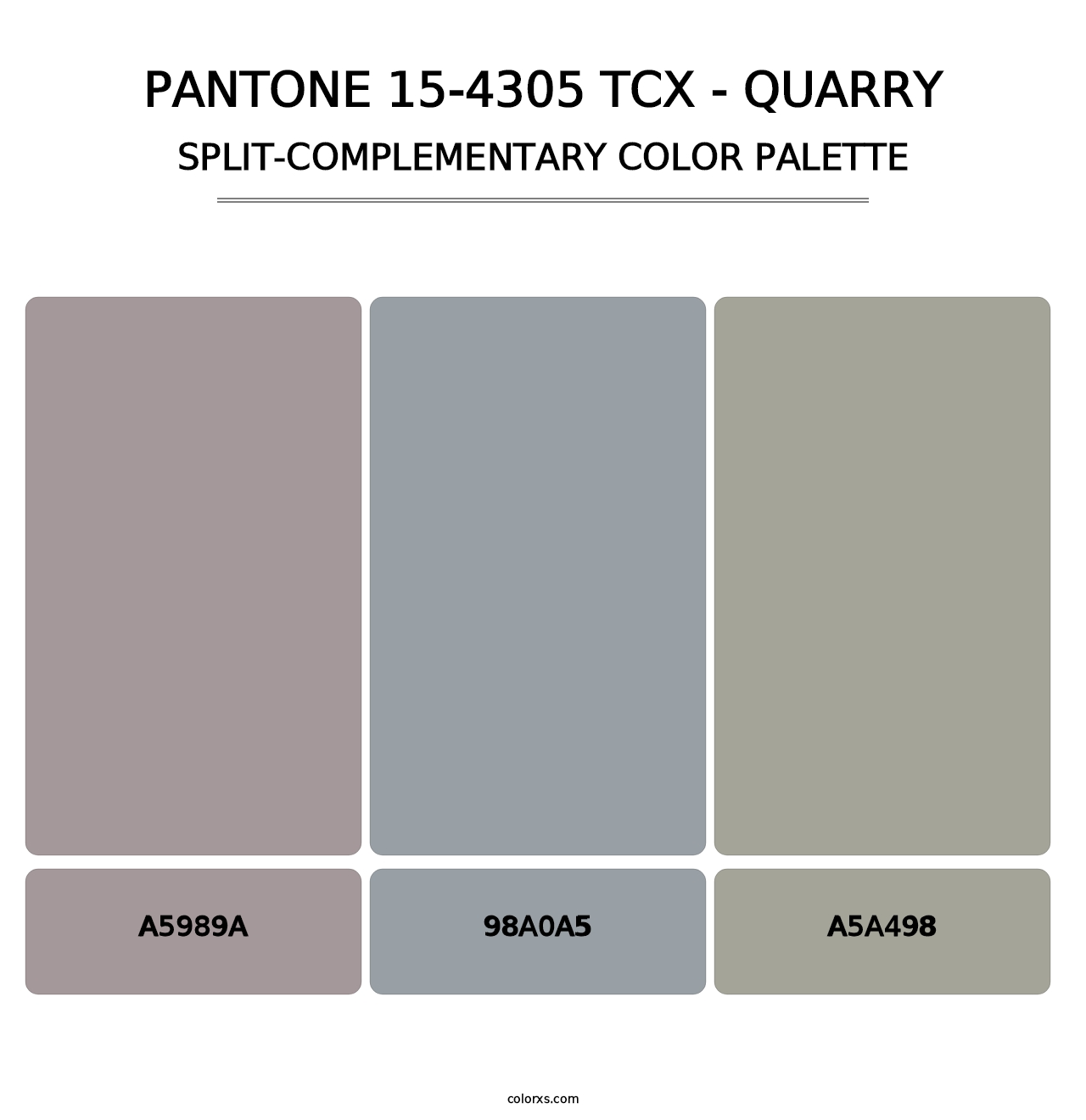 PANTONE 15-4305 TCX - Quarry - Split-Complementary Color Palette