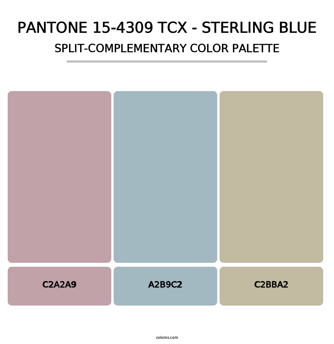 PANTONE 15-4309 TCX - Sterling Blue - Split-Complementary Color Palette