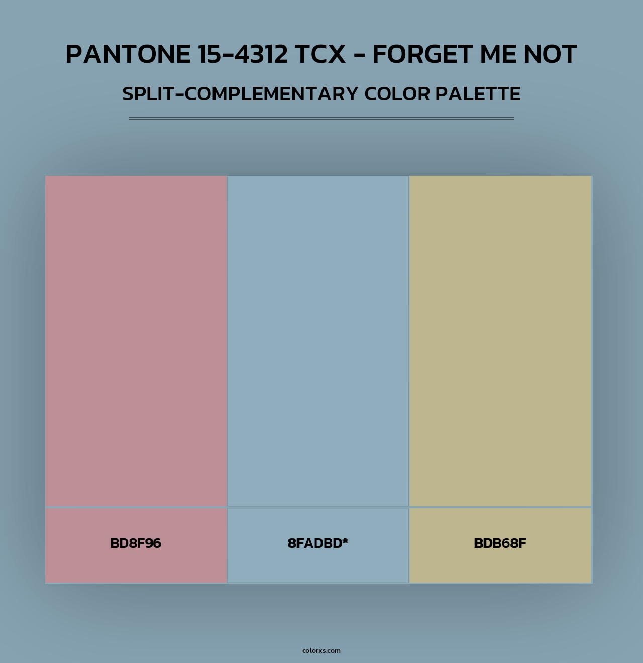 PANTONE 15-4312 TCX - Forget Me Not - Split-Complementary Color Palette