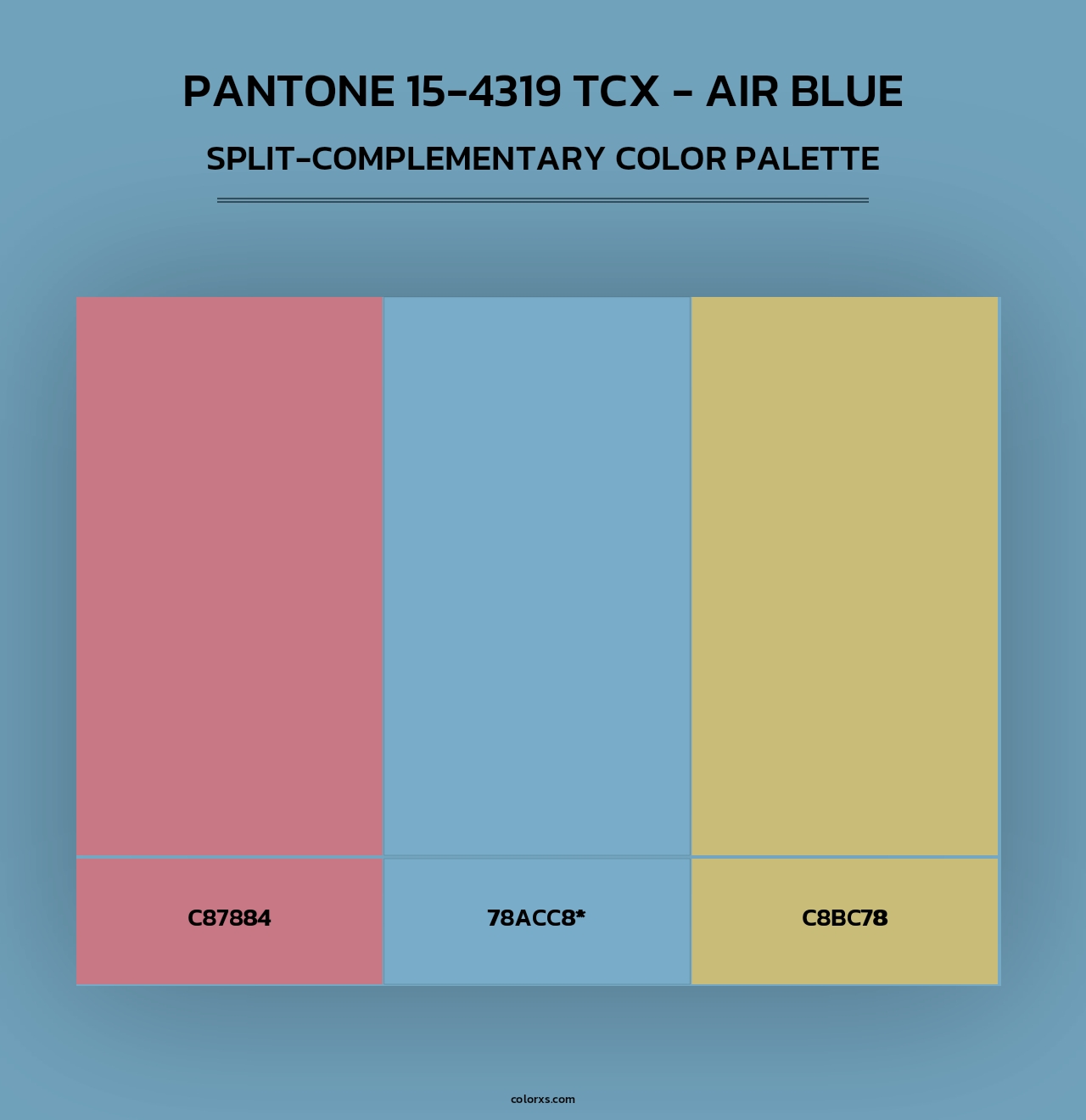 PANTONE 15-4319 TCX - Air Blue - Split-Complementary Color Palette
