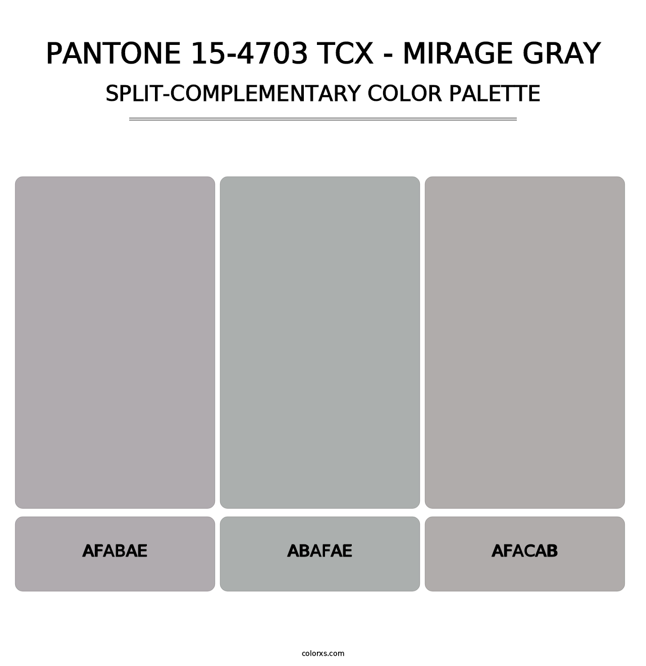 PANTONE 15-4703 TCX - Mirage Gray - Split-Complementary Color Palette